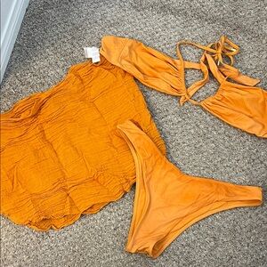 Monday Swimwear Orange Bikini Set